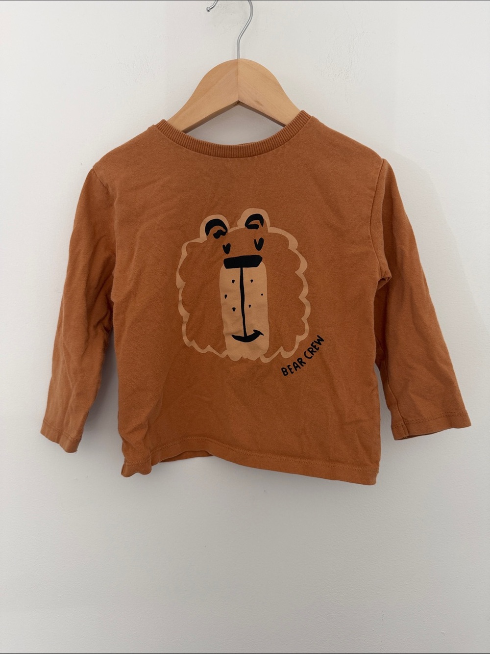 Zara Kids Bear Graphic Long-Sleeve Top - Brown 2-3 Years